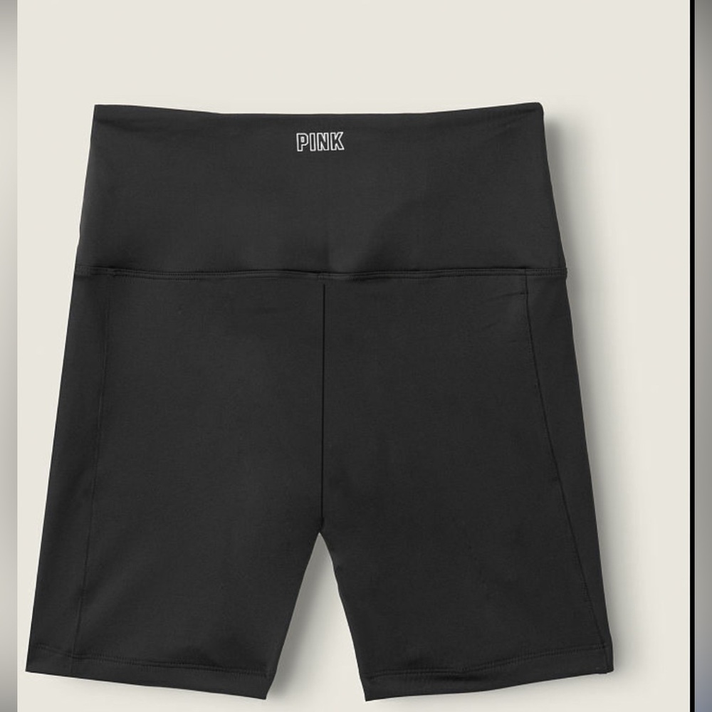 PINK Victoria's Secret Black Bike Shorts High-Waisted Compression